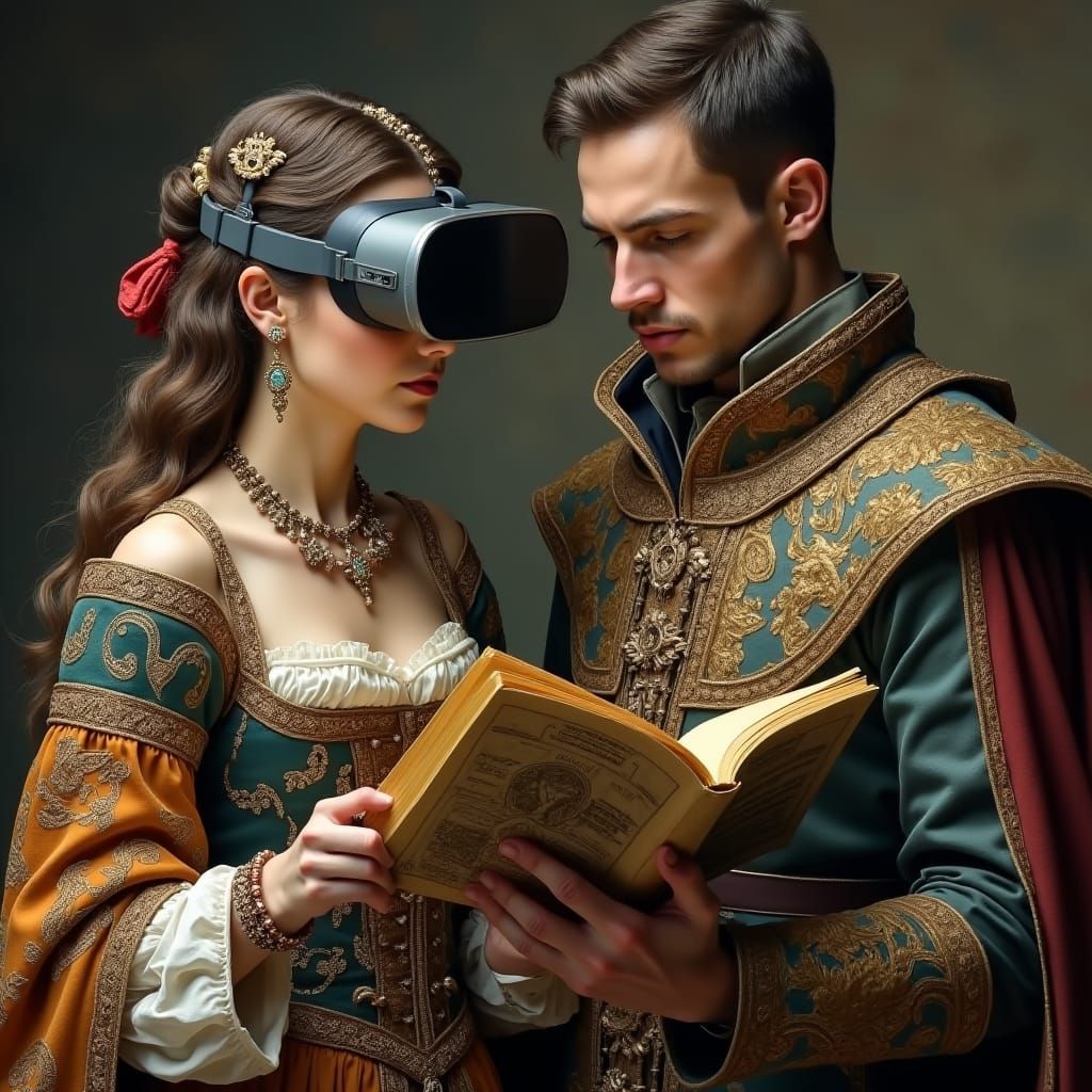 Medieval Woman with Oculus Viewing Book of Dead