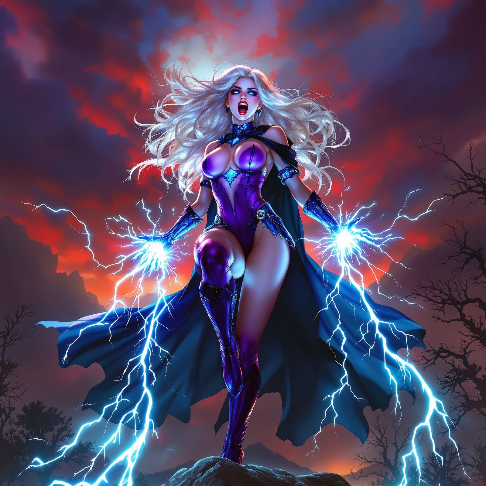 Evil-Lyn Unleashes Electric Rage in Fantasy Illustration Sty...
