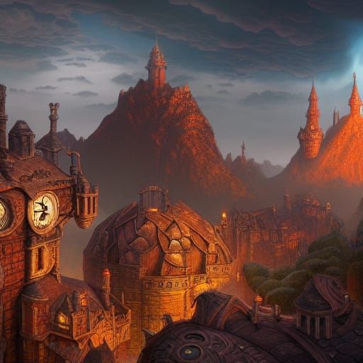 Fantastical Discworld Matte Painting in 8K Resolution