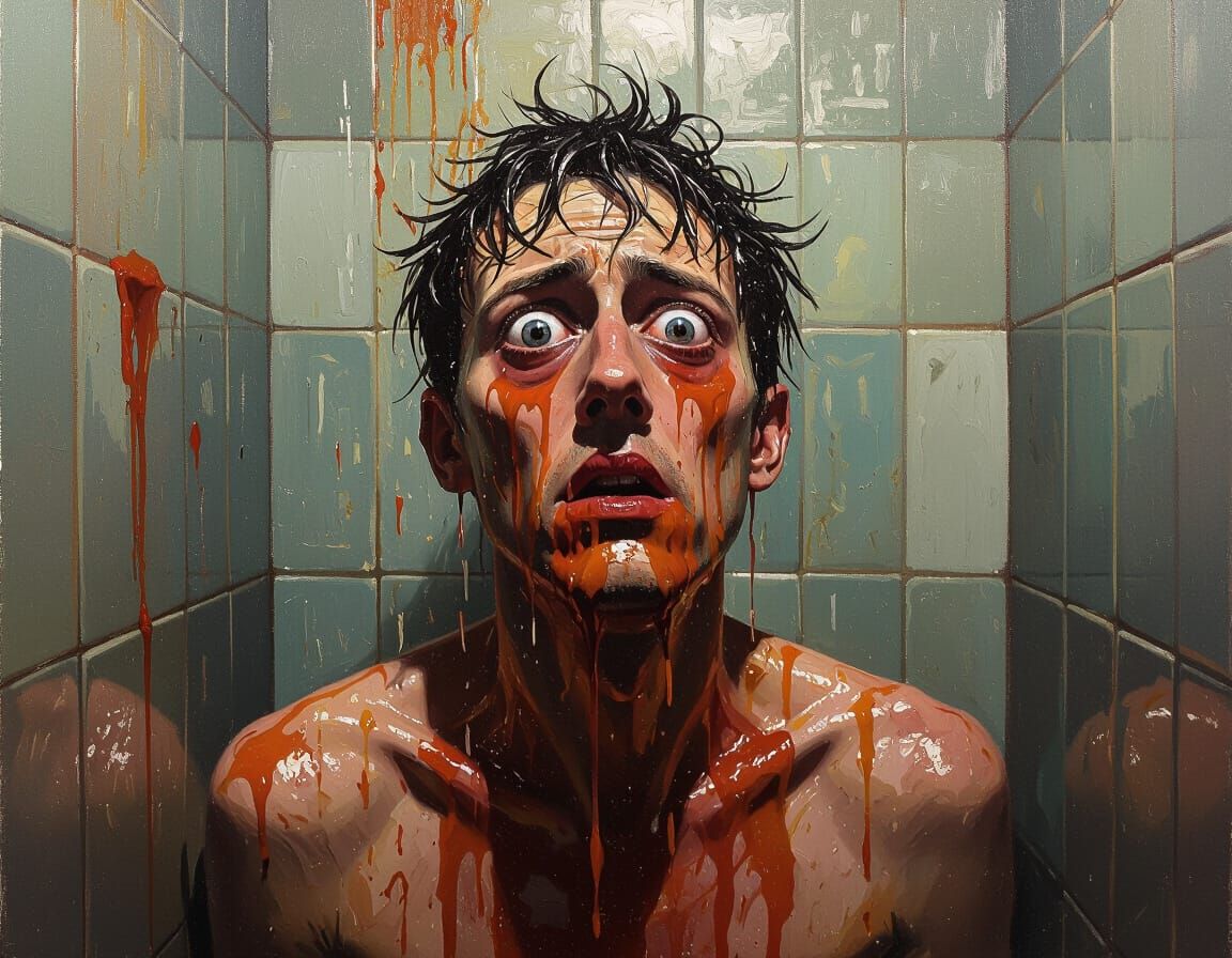 Surreal Ketchup Shower Expressed Viscerally