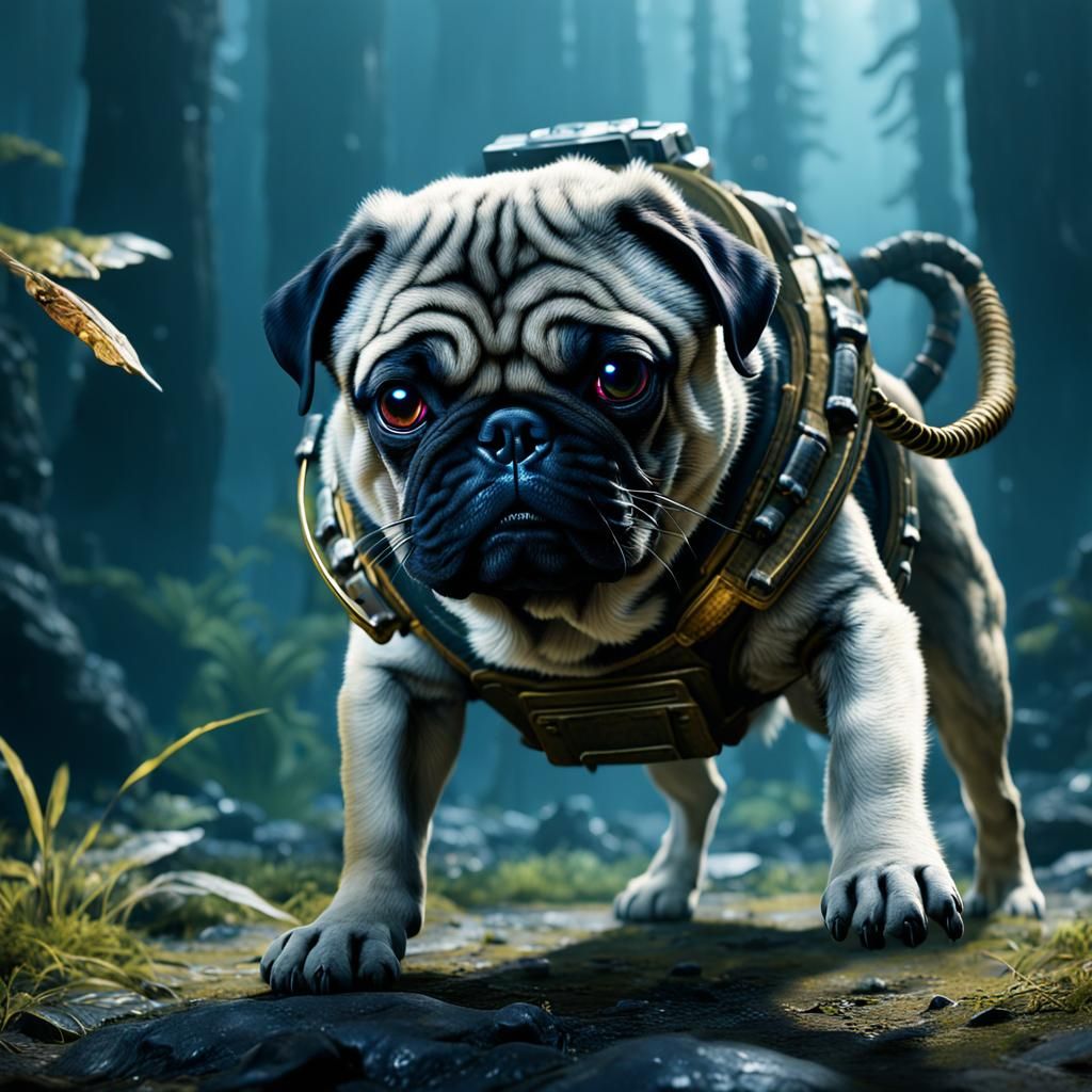 Pug as Predator: Detailed Matte Painting