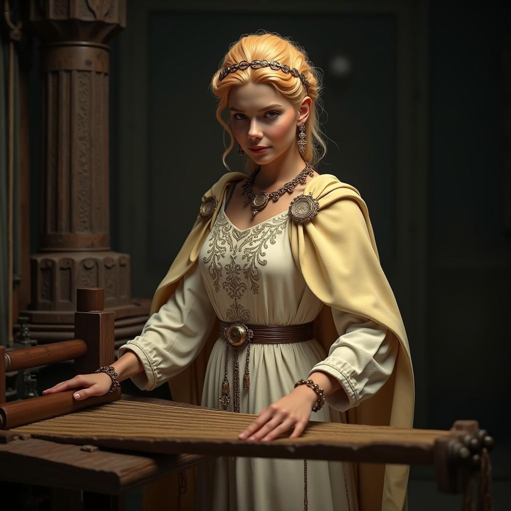 Lithuanian Fate Goddess Weaving Destiny