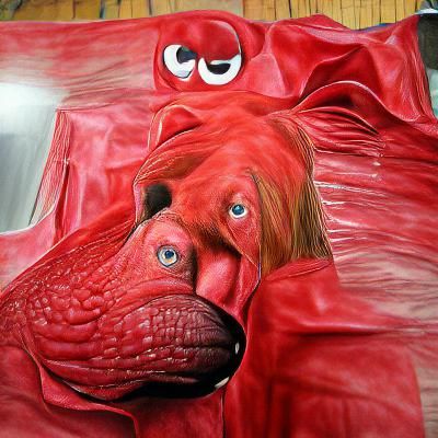 Hyperrealistic Clifford the Big Red Dog