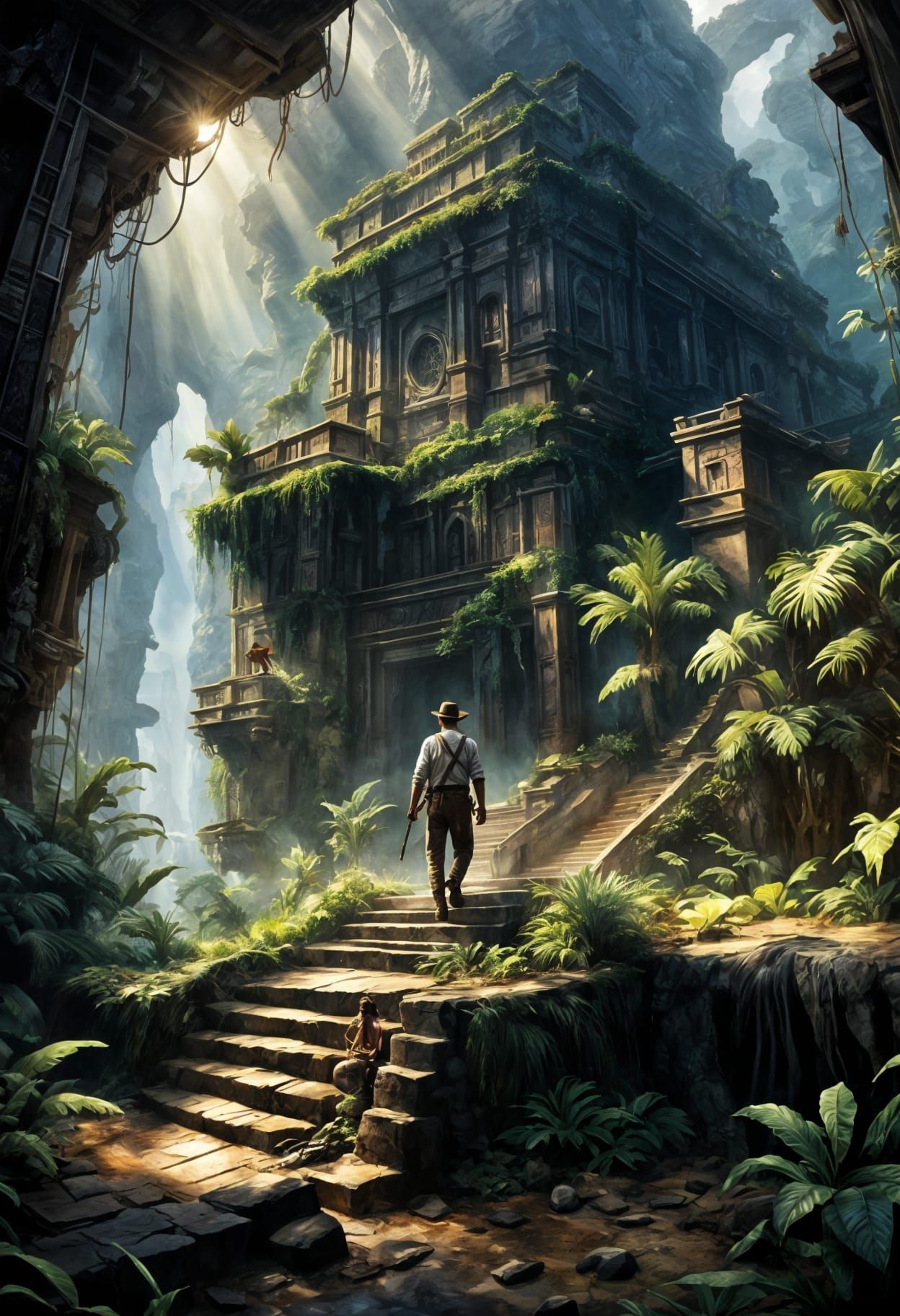Hyperrealistic Indiana Jones Concept Art in 16k