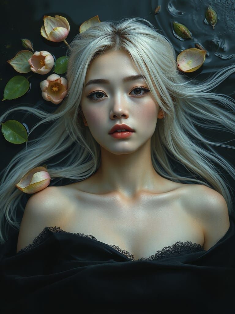 Ultra Realistic Portrait of a Young Woman in Water