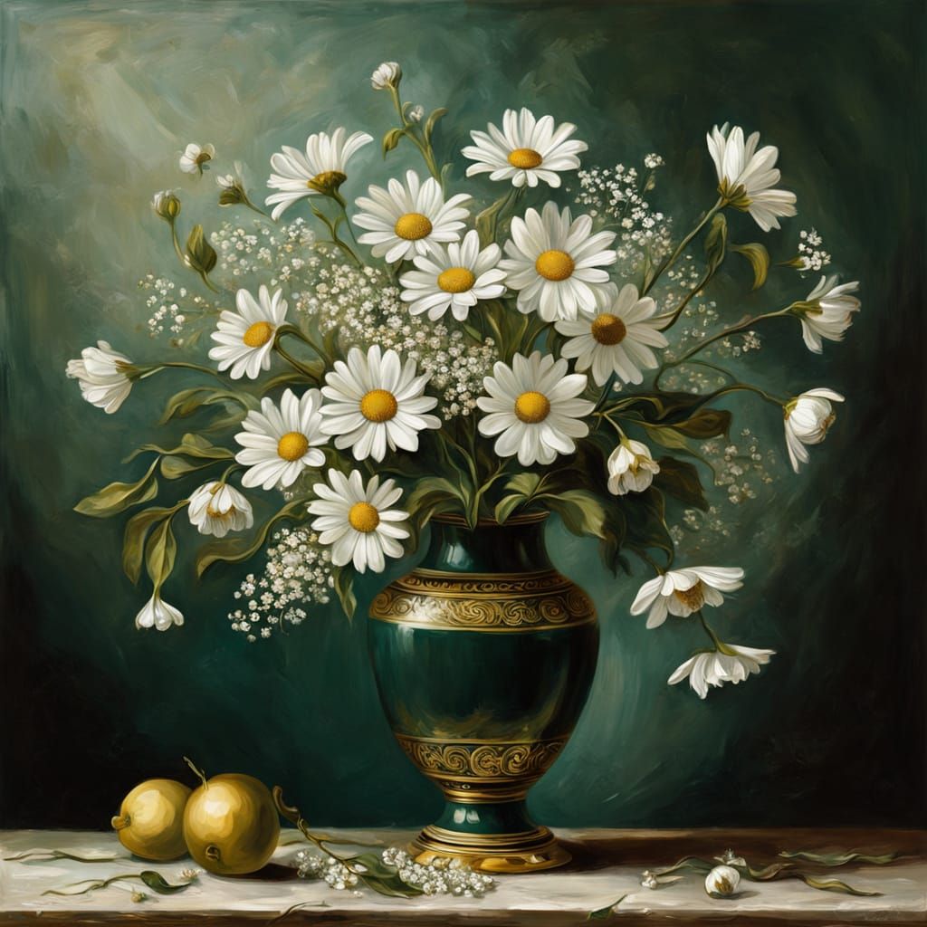 White Flowers in Dutch Golden Age Style