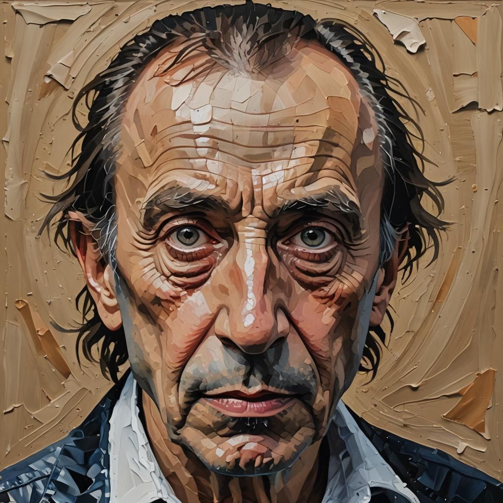 Sinister Portrait in Impasto Style