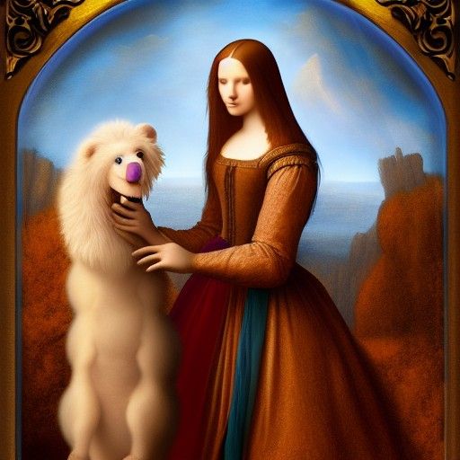 Lady with Ermine as Detailed Digital Painting