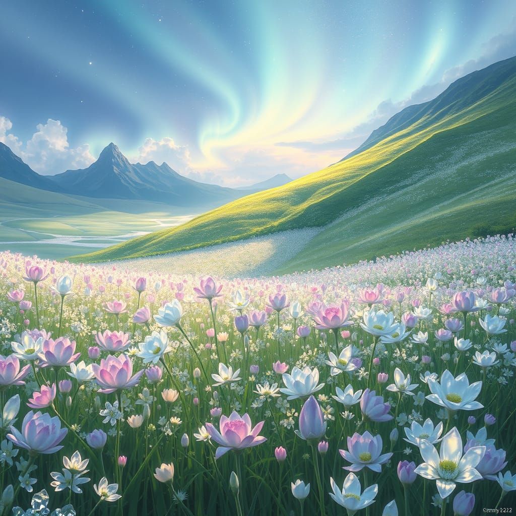 Crystal Fields of Valenwei: Ethereal Blooms in Harmony