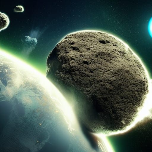 Asteroid Impact: Earth's Destruction in Digital Art