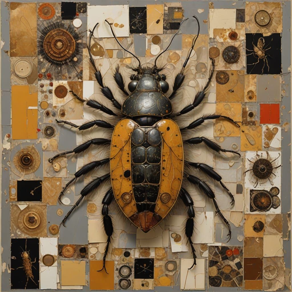 Fractal Flea Metropolis in Geometric Style