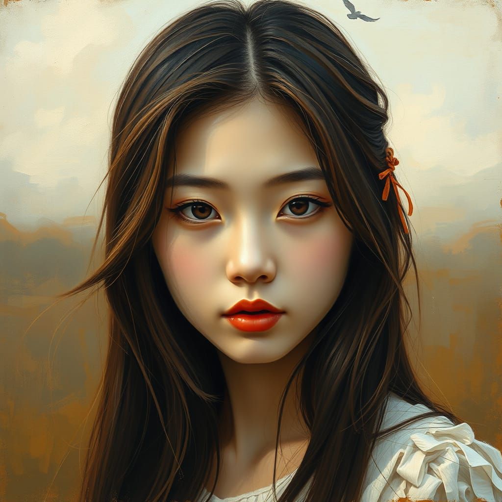 Neo-Impressionist Portrait of a Korean Heroine