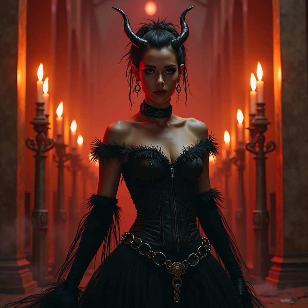 Demonic Heavy Metal Musician in Helluva Boss Style