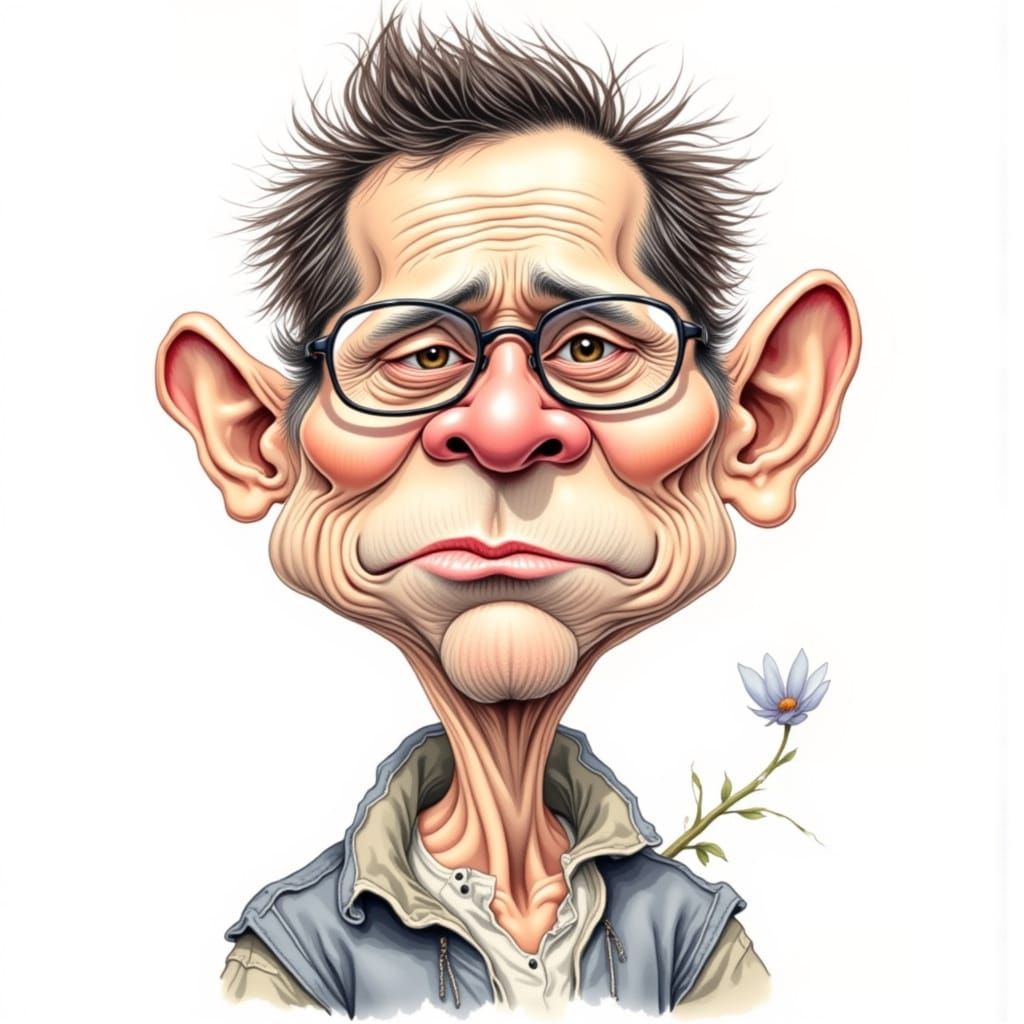 Expressive Watercolor Caricature Portrait