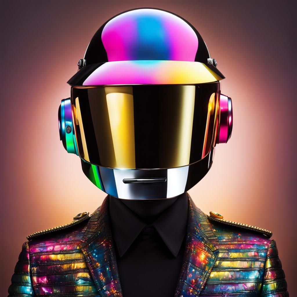 Daft Punk Figure with Smiley Visor, Digital Art