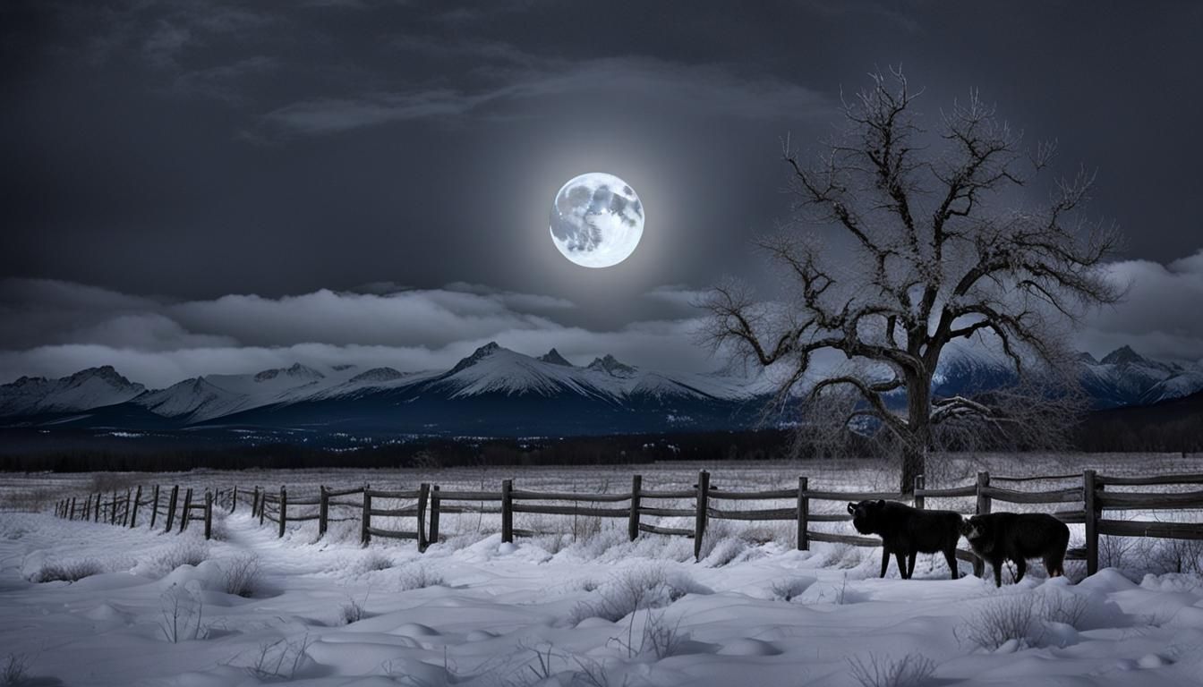 Rocky Mountain Winter in Graffiti Art Style