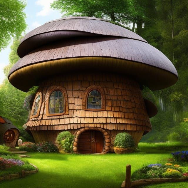 Whimsical Mushroom House Concept Art