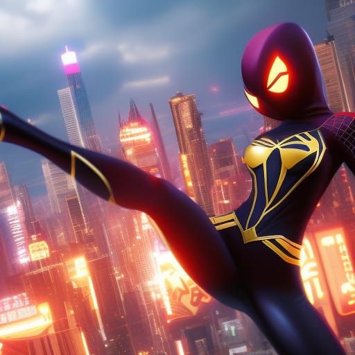 SpiderWoman Anime Key Visual in 3D