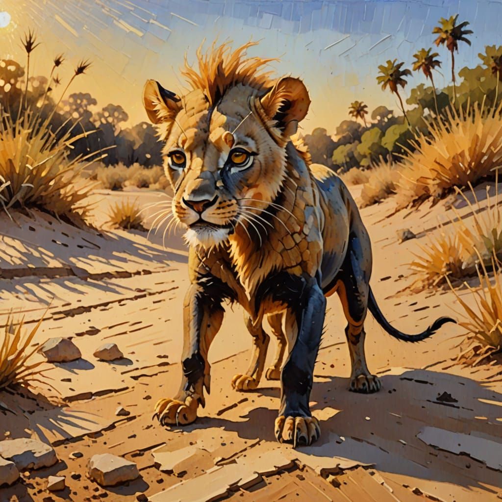 Ant Lion in Impressionist Gouache with Impasto Texture