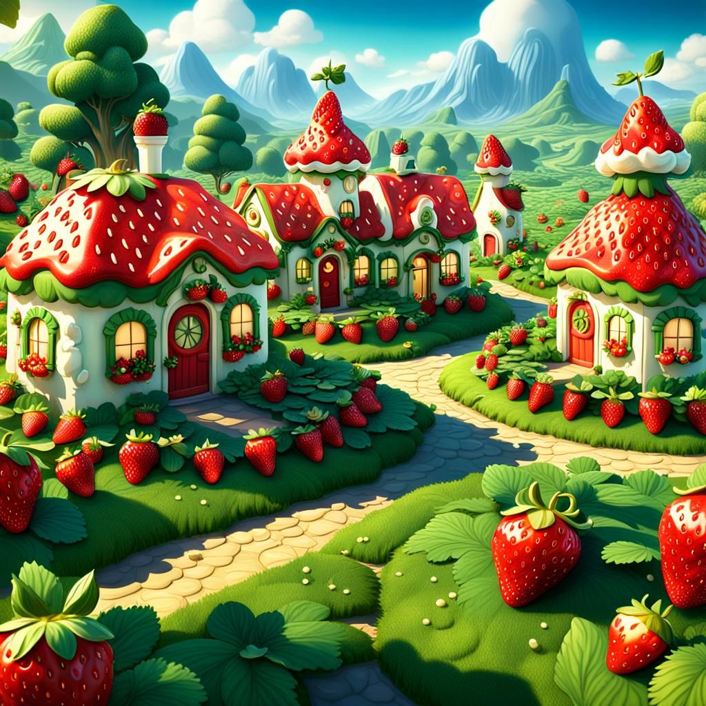 Strawberry Shortcake Land: Fantastical Matte Painting