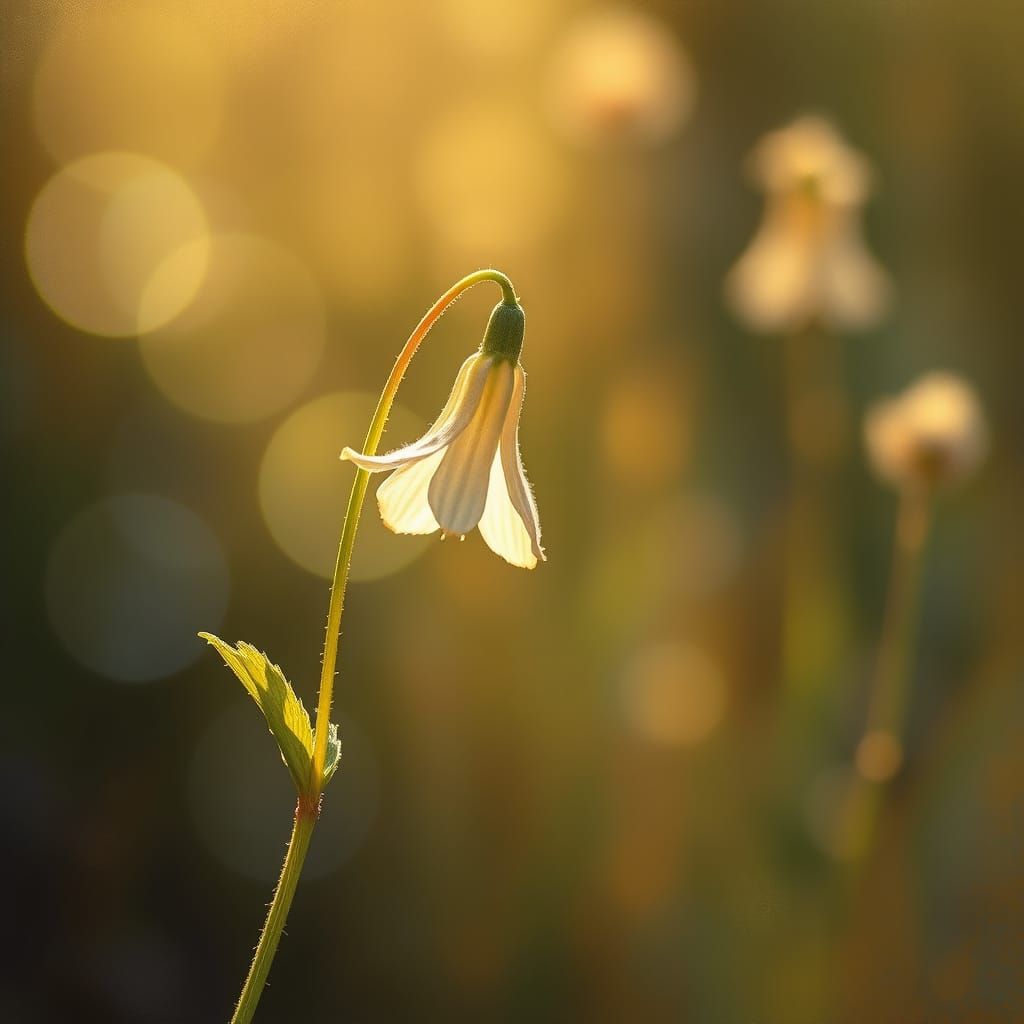 Sunlit Knight's Spur Flower in Impressionistic Style