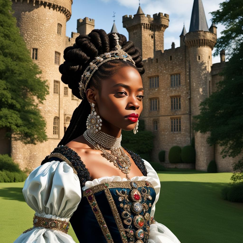 Elegant Portrait of Woman in Holbein Style