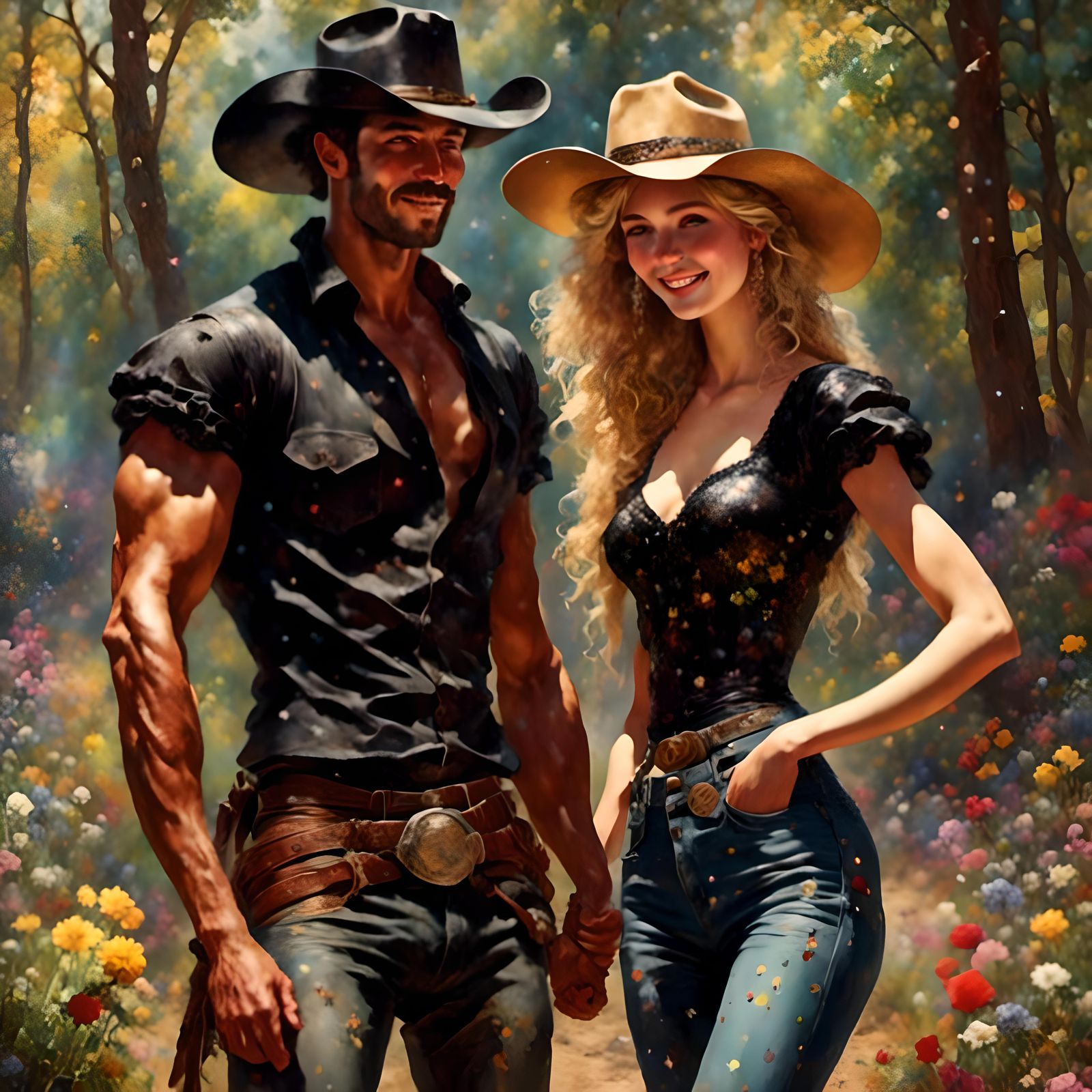 Couple Posing in Dark Fantasy Style