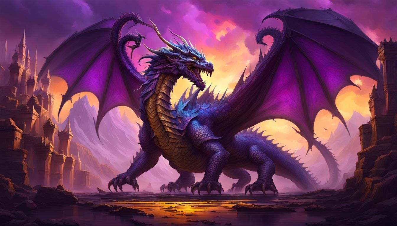 Prismatic Dragon Dark Fantasy Concept Art