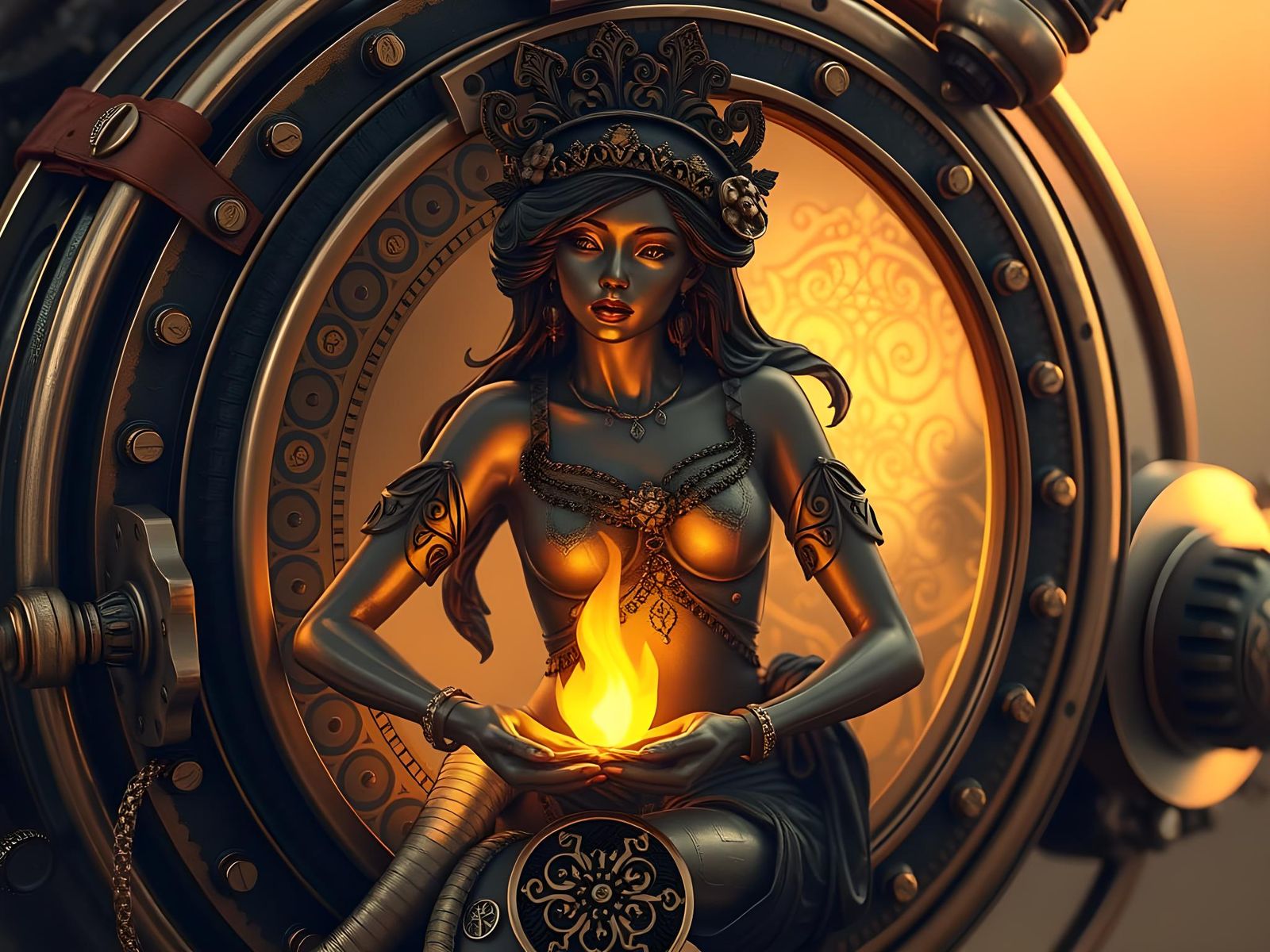 Steampunk Maiden Ignites Eternal Flame