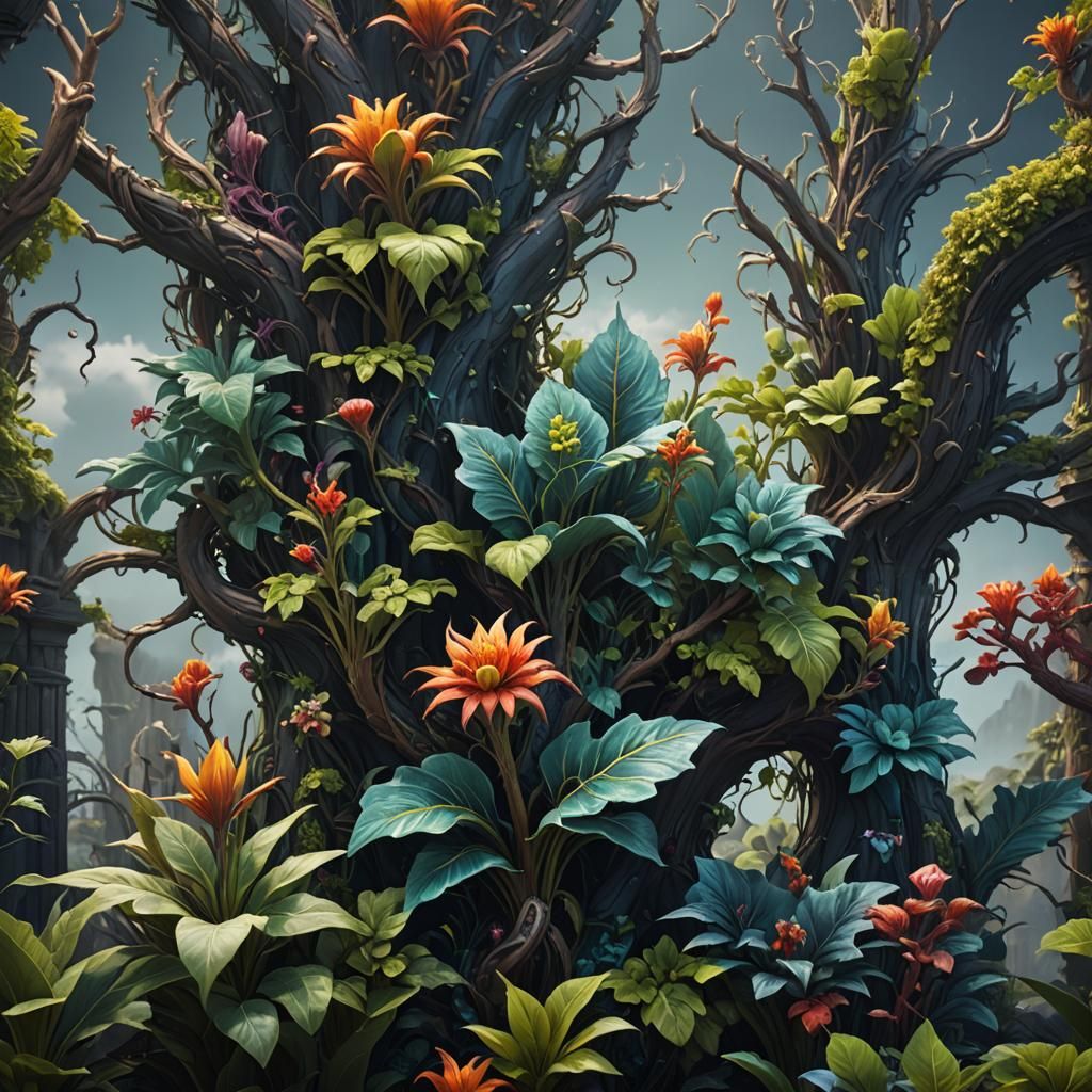 Fantastical Mythical Plant in Detailed Digital Painting