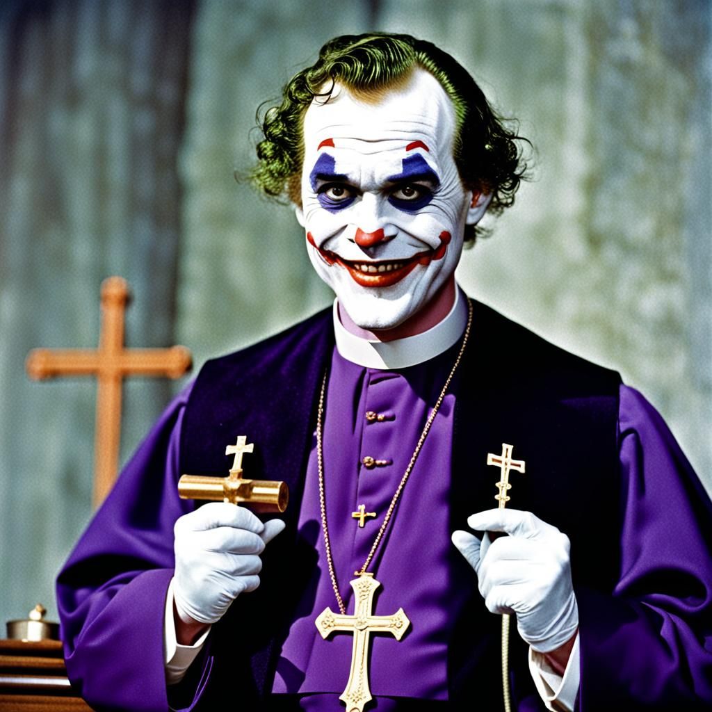 The Joker as Priest: 1950s Color Photo