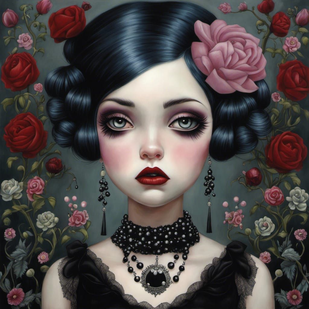 Goth Punk Portrait in Dark Alternative Style