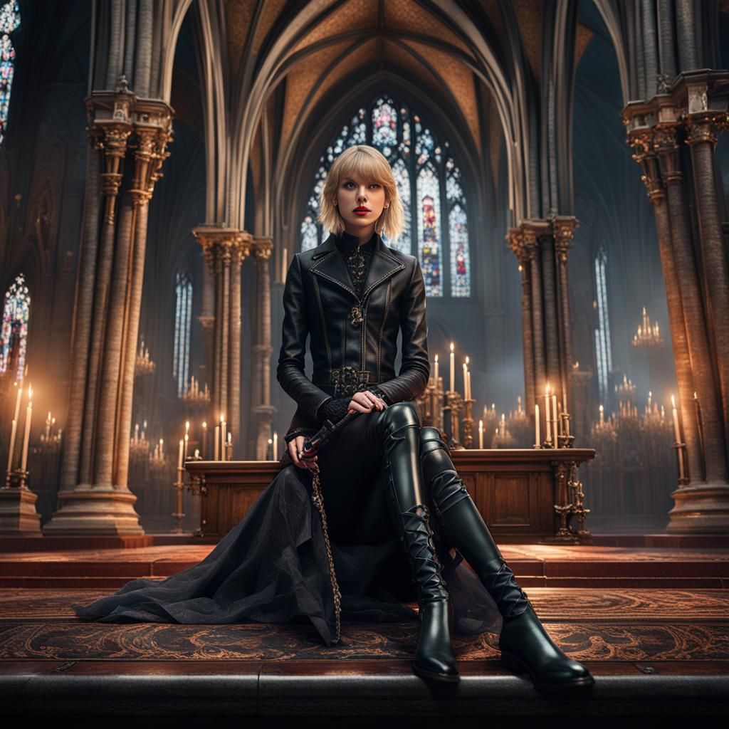 Gothic Church Altar Scene in Detailed Matte Style