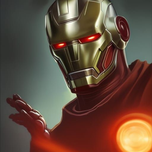 Tony Stark as Doctor Doom: Hyperdetailed Portrait