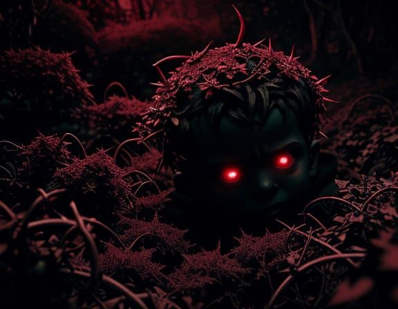 Boy Reaches for Light in Nightmarish Thorny Garden