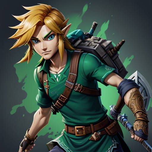 Epic Fantasy Warrior Inspired by The Legend of Zelda in Fort...