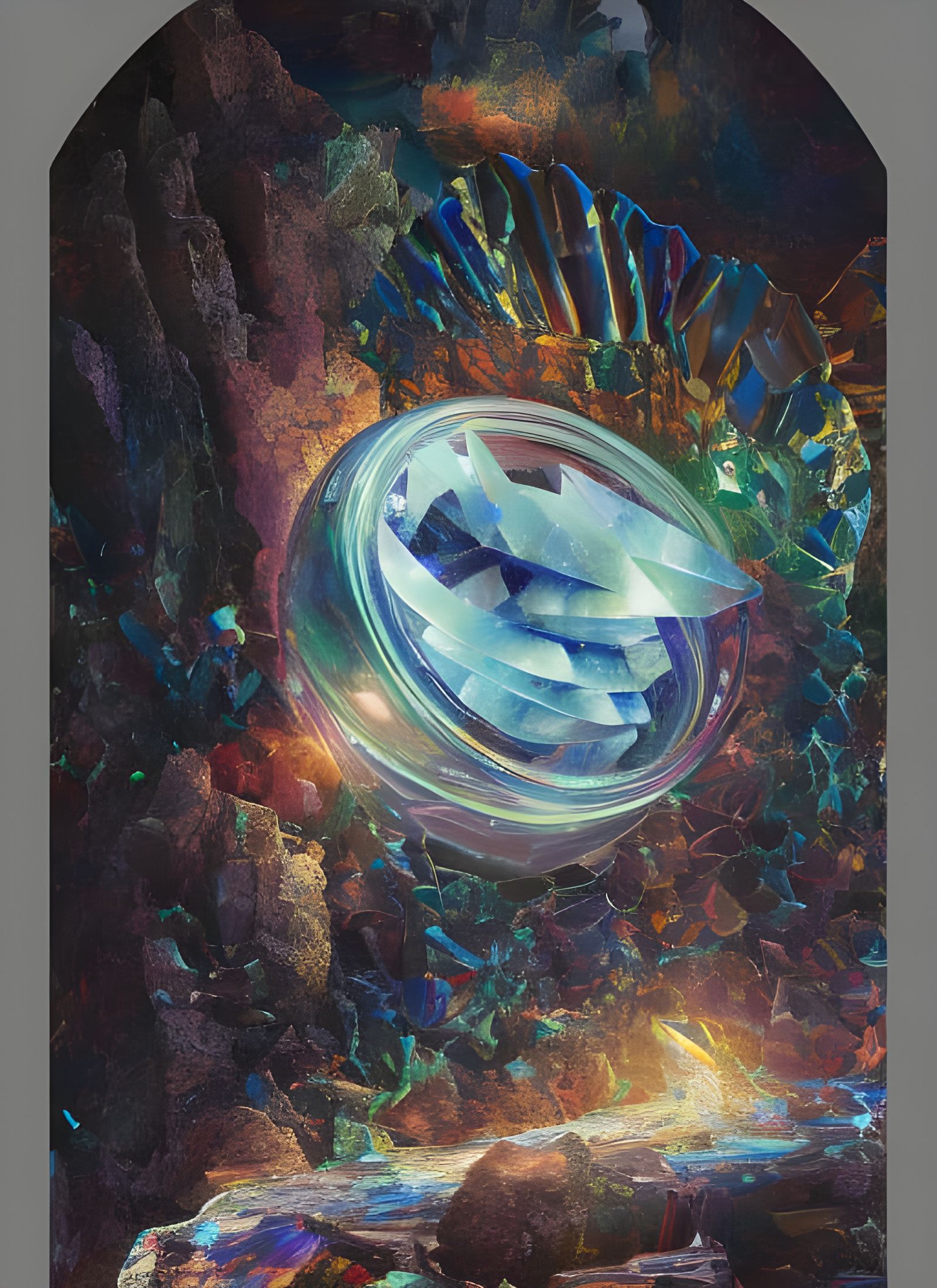 Surreal Sea Stone Inlay: Good Night World