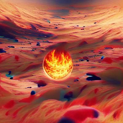 Burning Planet in Apocalyptic Flames