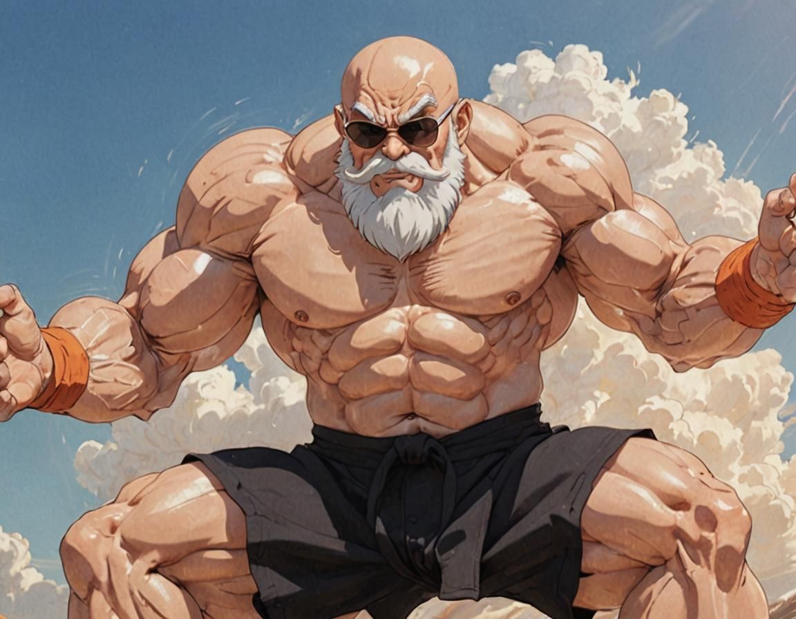 Muscular Martial Artist in Comic Book Style