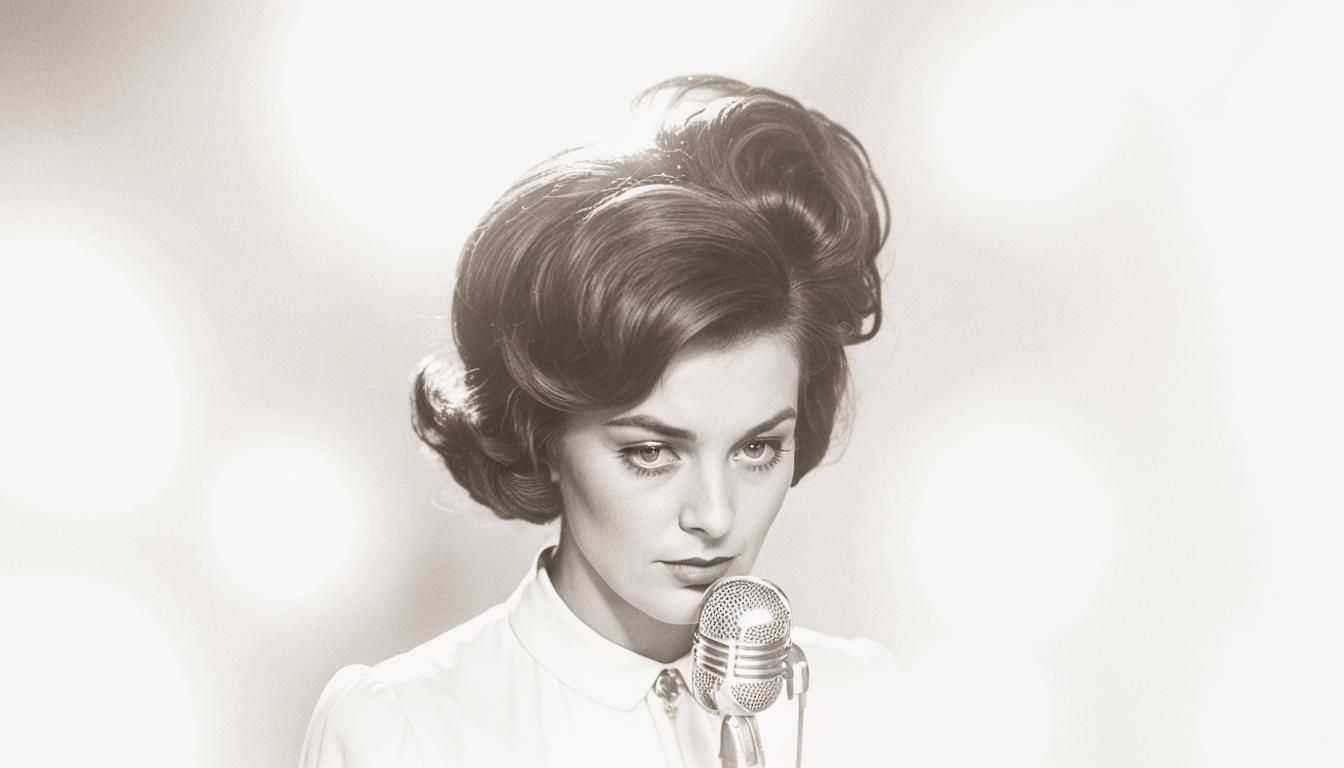 Retro Portrait of German Singer in 1960s Style