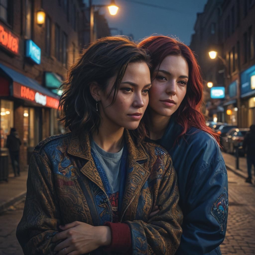 Intimate Portrait of Two Women in Streetwear