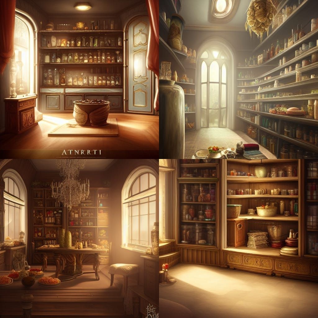 Opulent Pantry: Digital Painting Concept Art