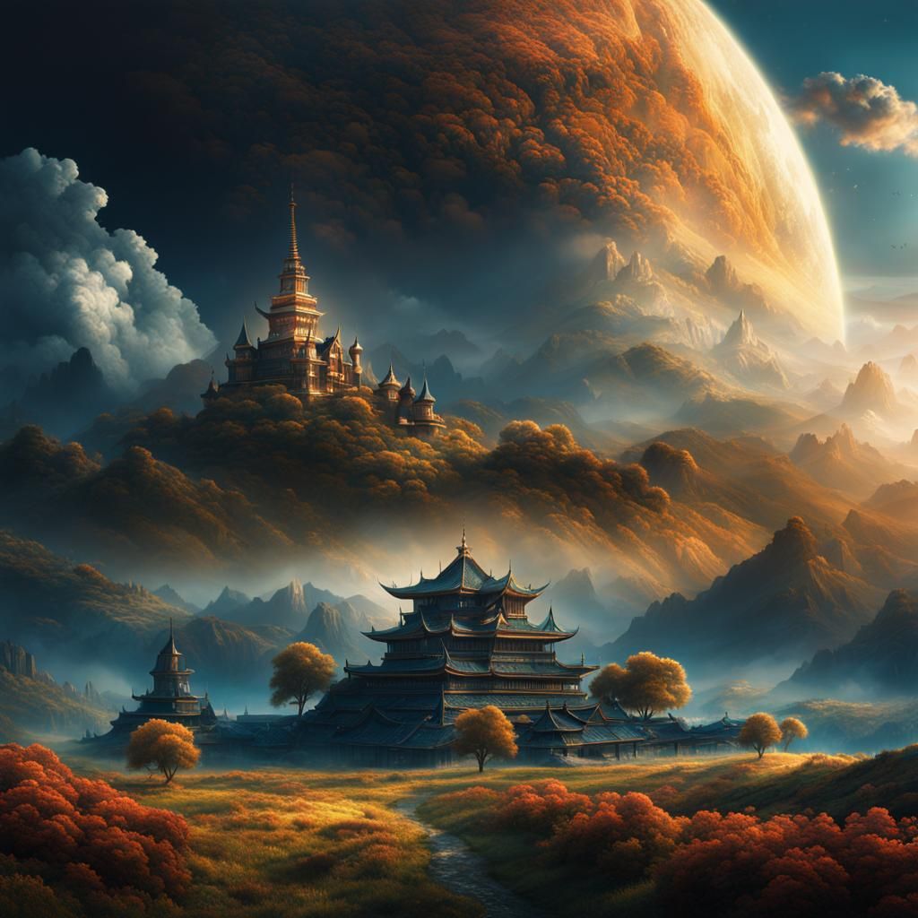 Peaceful Soul in Heaven: Digital Matte Painting