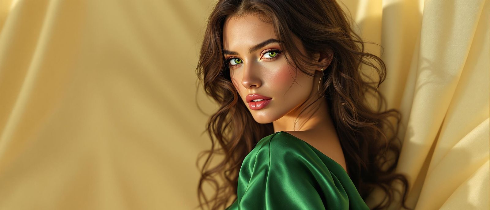 Elegant Irish Beauty in Luxurious Silk