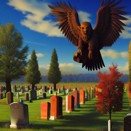 Desolate Cemetery Scene