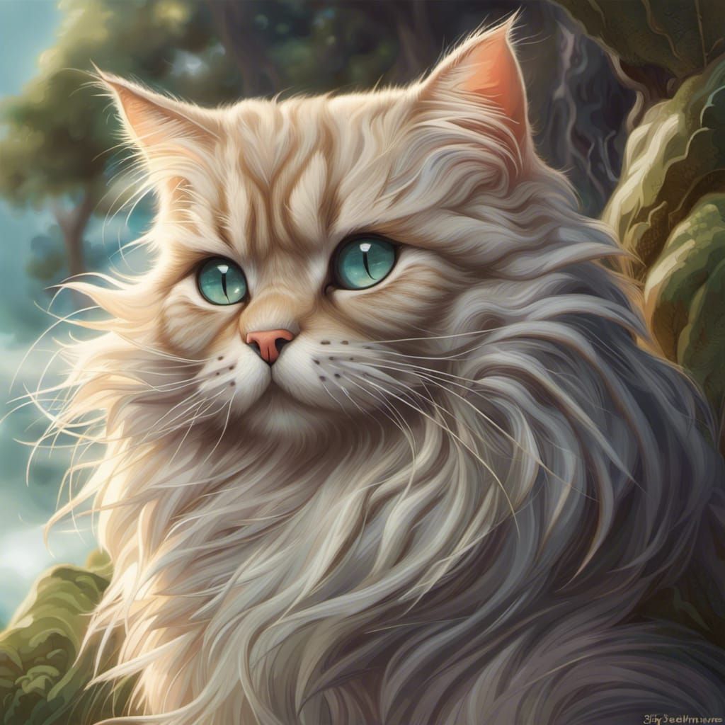 Treasure Hunting Cat: Hyper-Realistic Digital Art