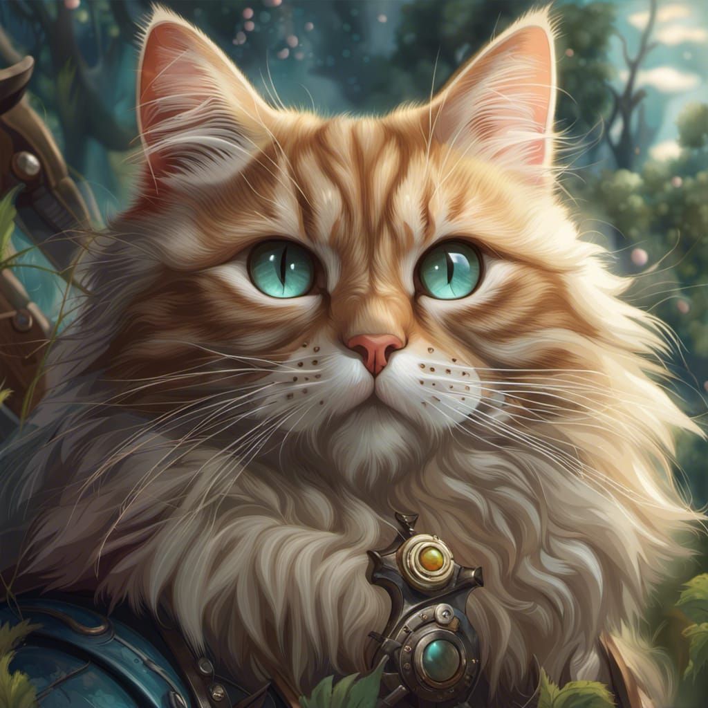 Explorer Cat Treasure Hunt: Hyper-Realistic Digital Art