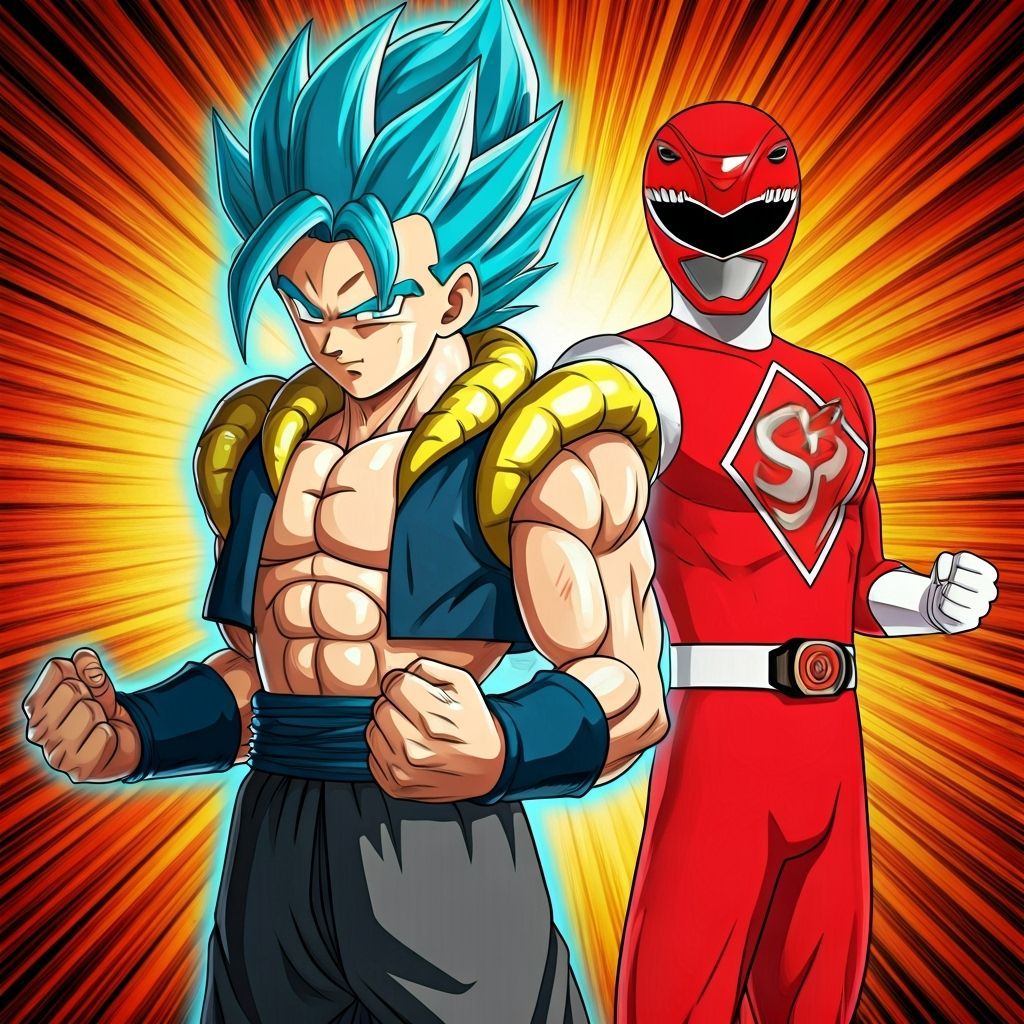 Gogeta Super Saiyan Blue vs Red SPD Power Ranger