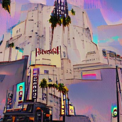 Vintage Hollywood Sign Under Sunny Sky