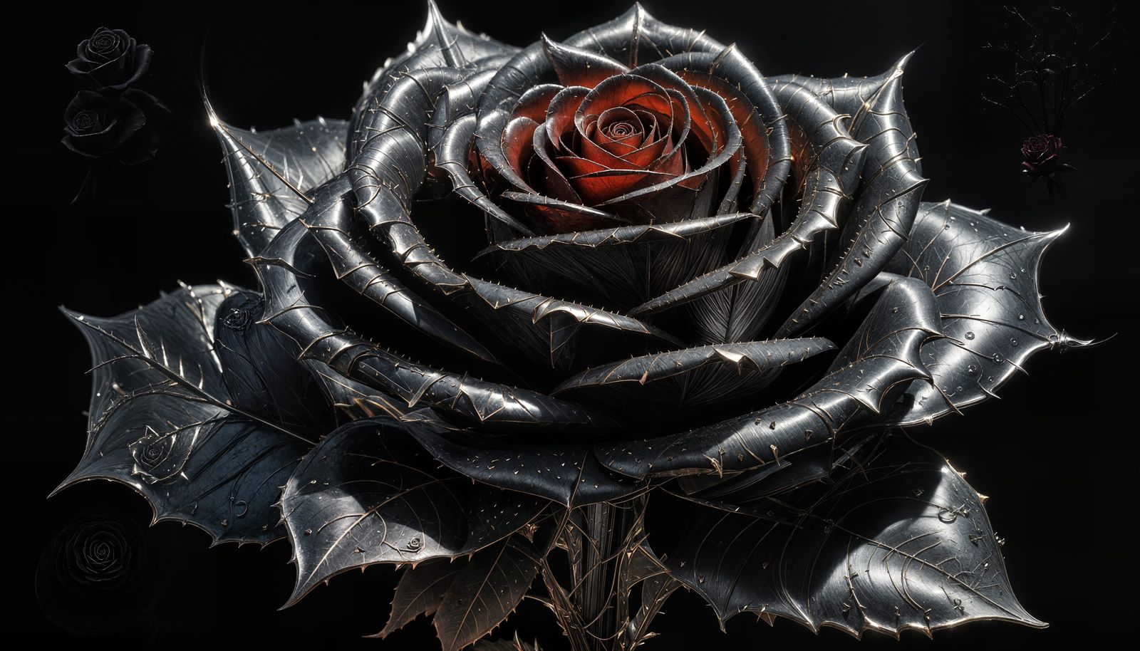 Armored Rose in Dramatic Spotlight